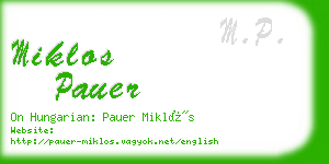 miklos pauer business card